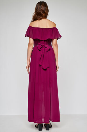 Teal Flared Solid Gown, Pink, image 5